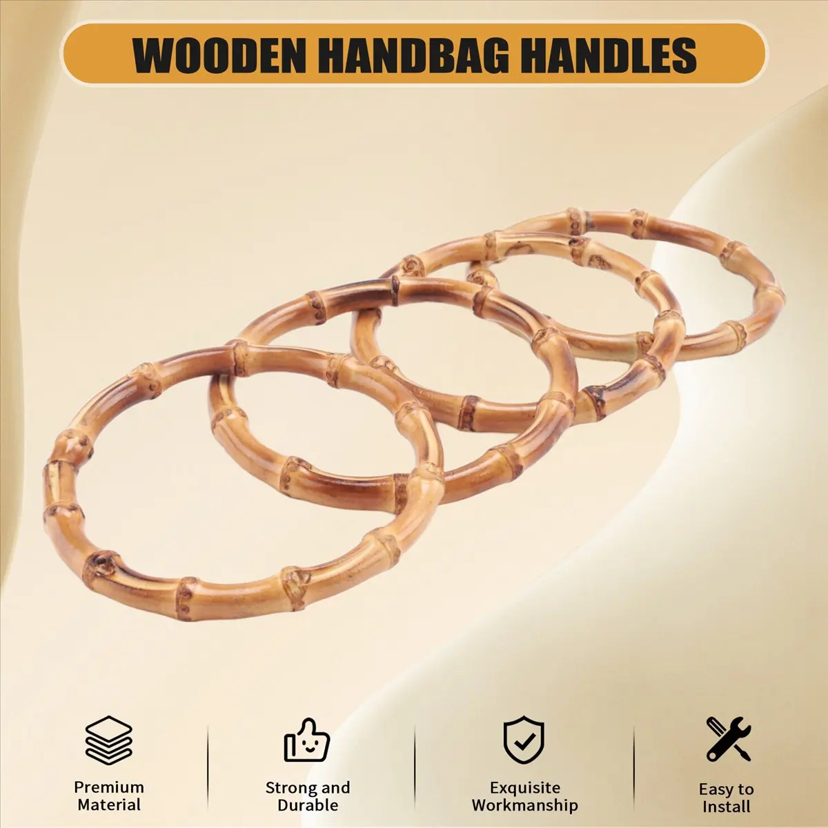 Деревянные круглые бамбуковые ручки для сумки - Фотография_3