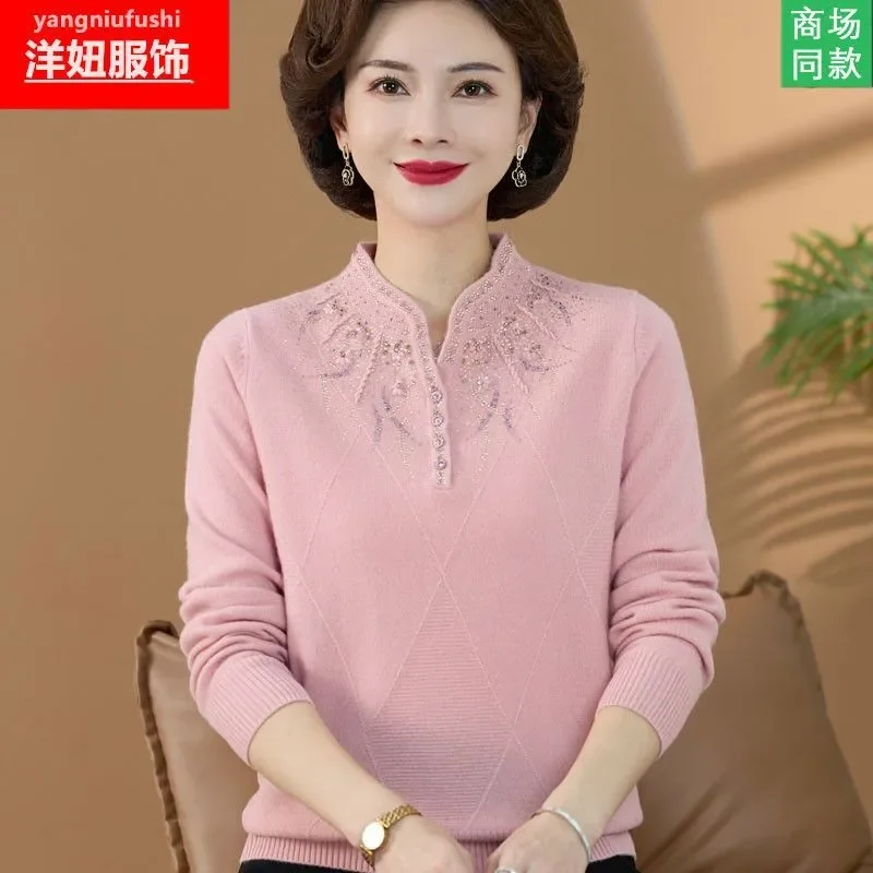 Женский весенне-осенний свитер с бриллиантами - Фотография_4