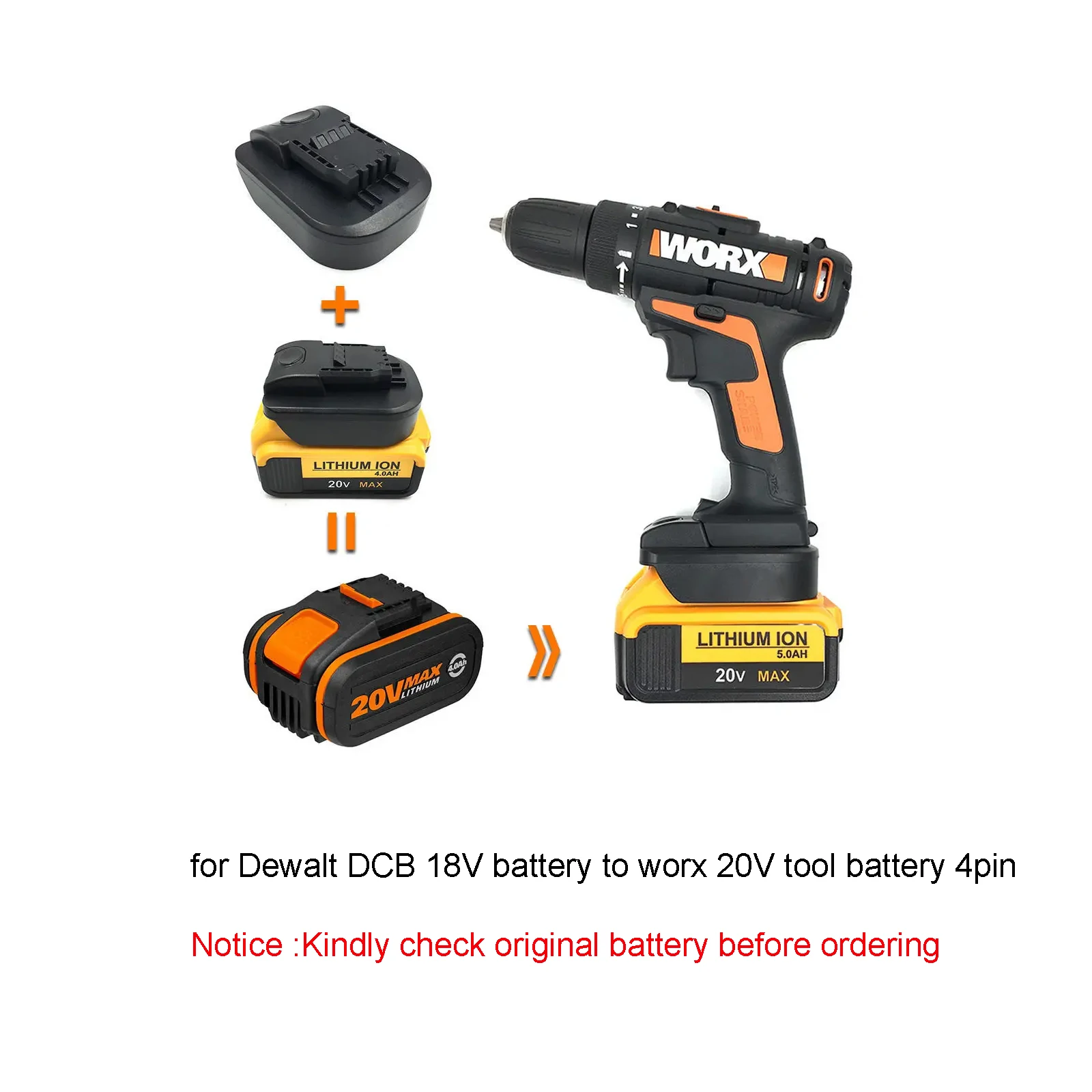 Переходник-адаптер worx 20 в max - Фотография_3
