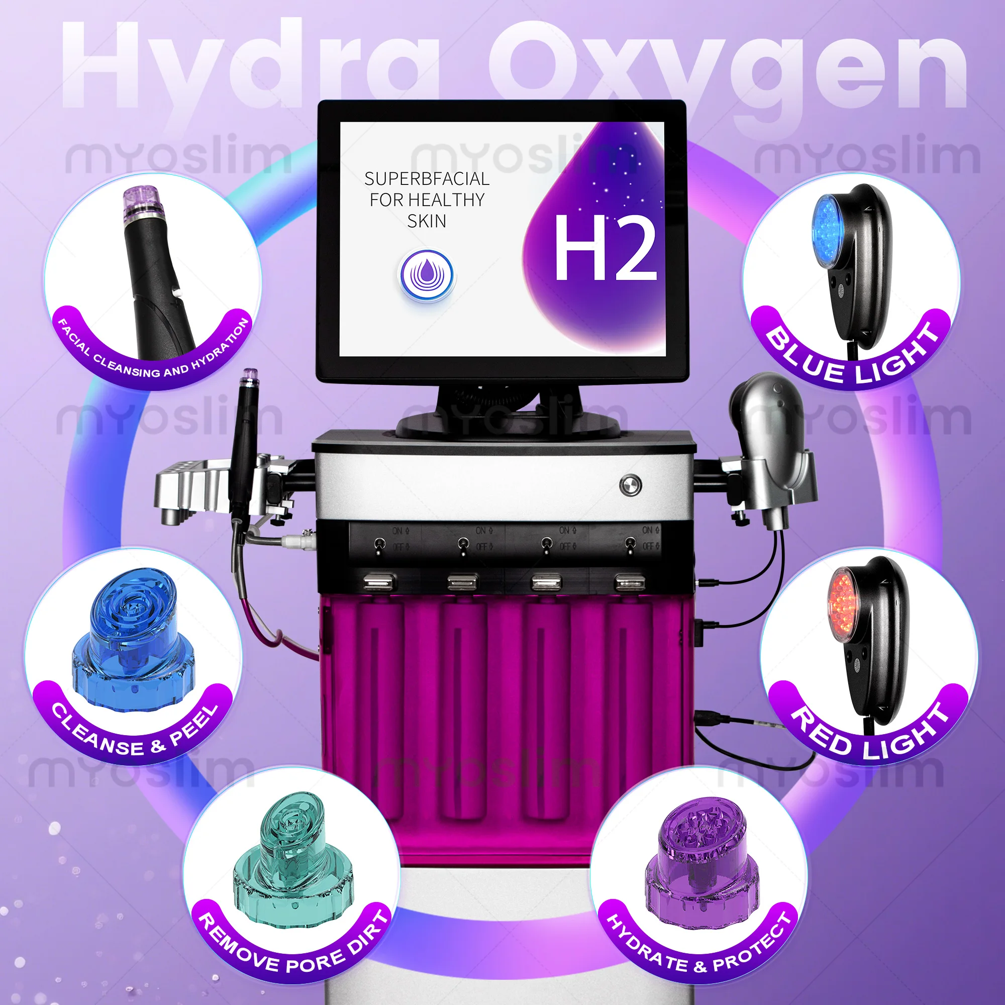 Новый многофункциональный аппарат для ухода за кожей лица hydra oxygen - Фотография_6