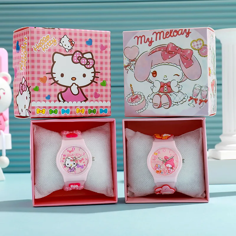 Детские часы с 3d hello kitty в коробке cinnamoroll kuromi melody - Фотография_2