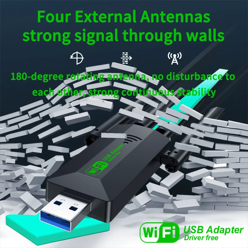 Двухдиапазонный 1200 мбит/с wifi usb-адаптер 2 - Фотография_5