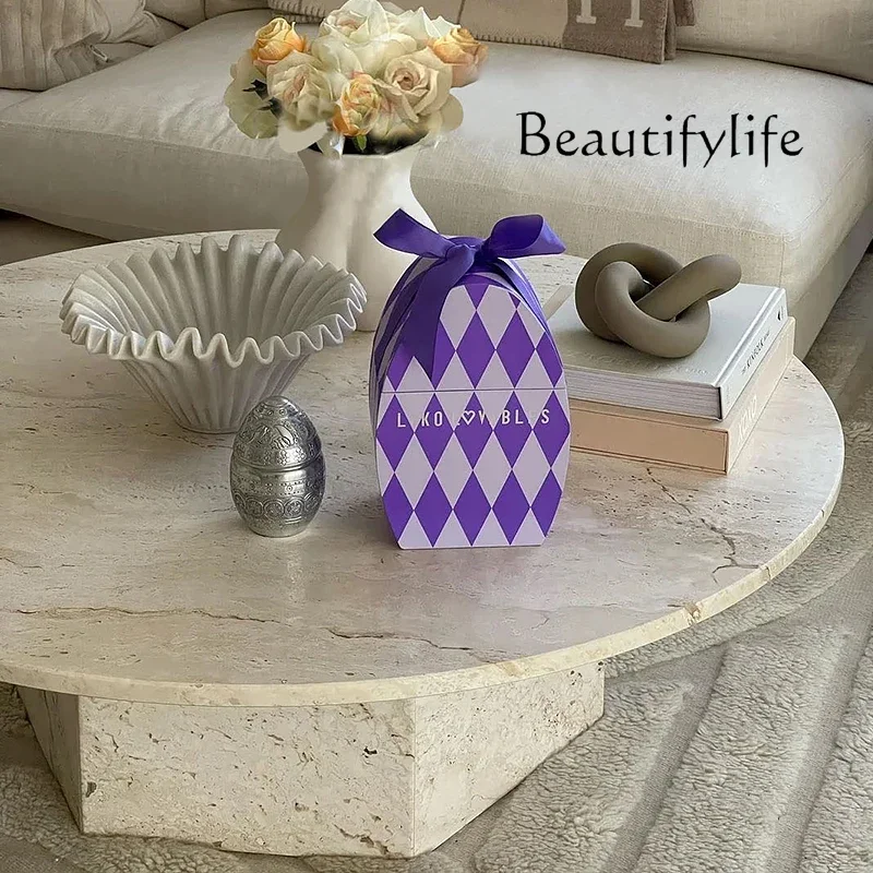 Журнальный столик u-кремового травертина - Фотография_5