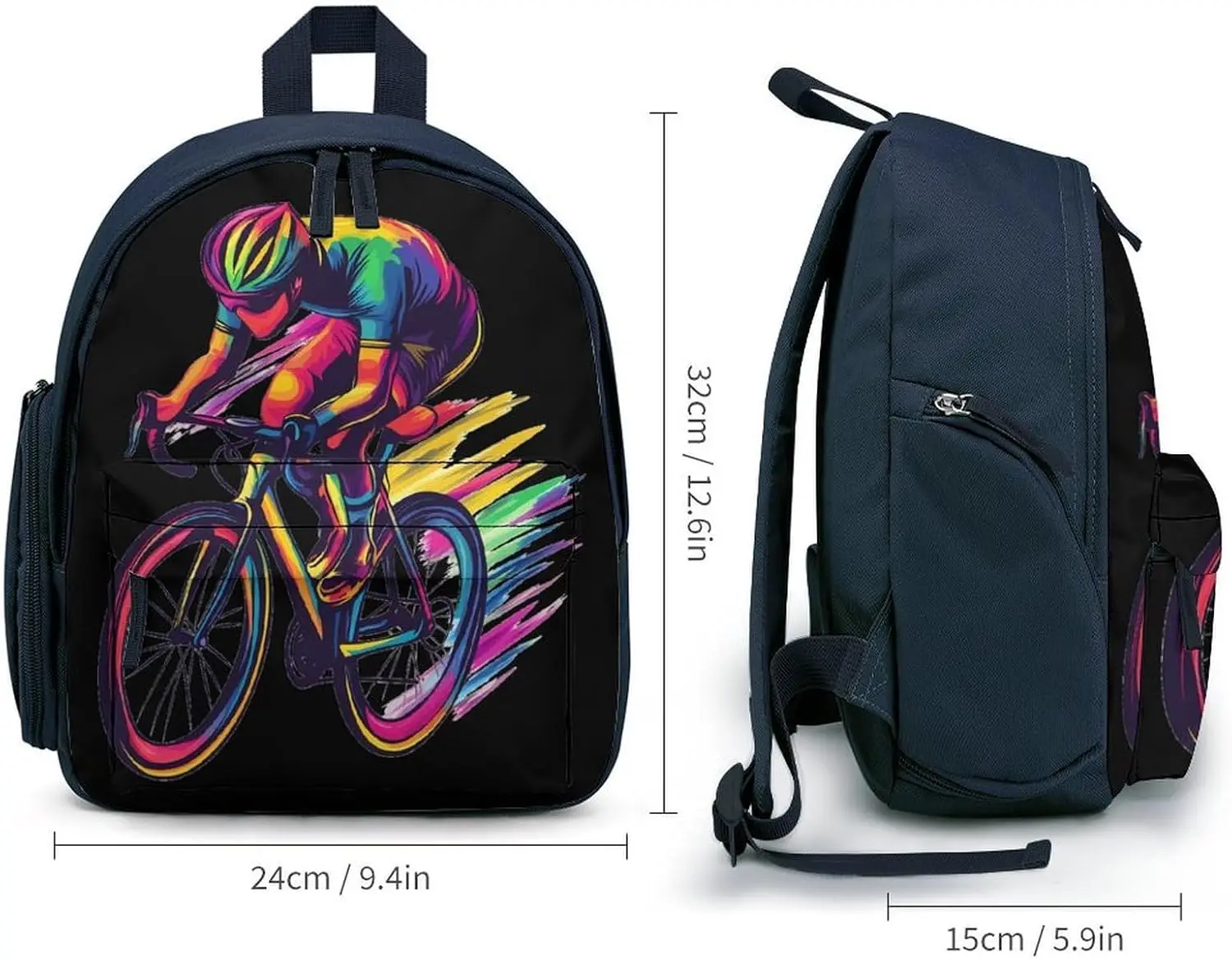 Радужный велосипедист-велосипедный дорожный рюкзак для ноутбука - Фотография_2