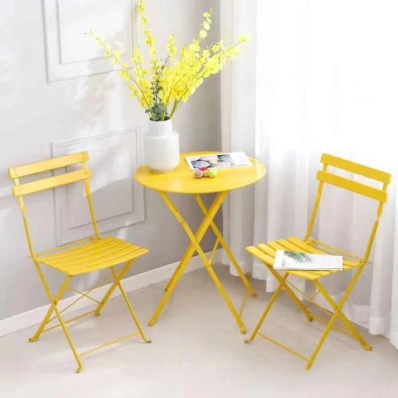 Скандинавский уличный железный складной стол и стулья - Фотография_3