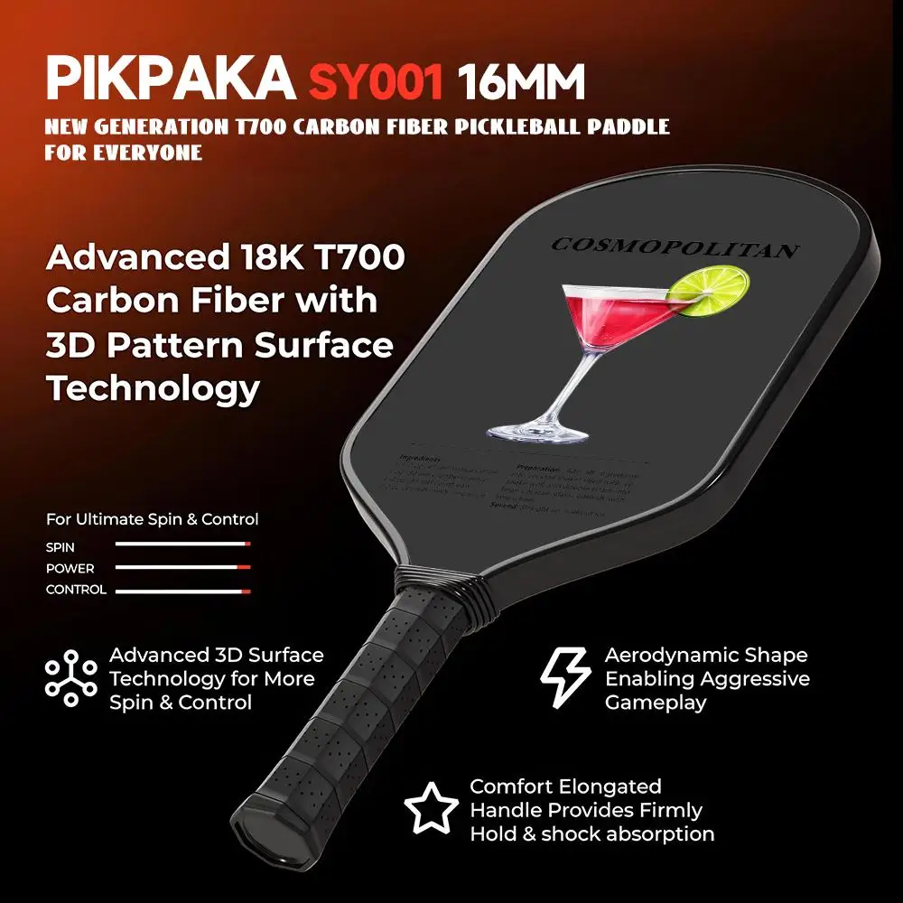 Розовое c-cocktail art pickleball paddle t700 - Фотография_5