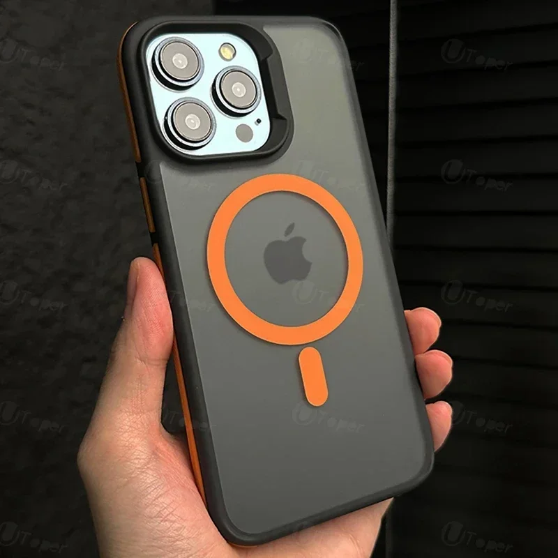 Новый двухцветный матовый магнитный чехол для телефона для iphone 16 - Фотография_2