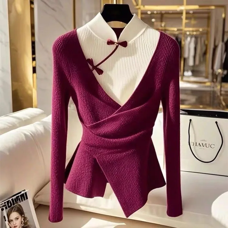 Осень-зима, новые винтажные шикарные пуловеры на пуговицах - Фотография_3