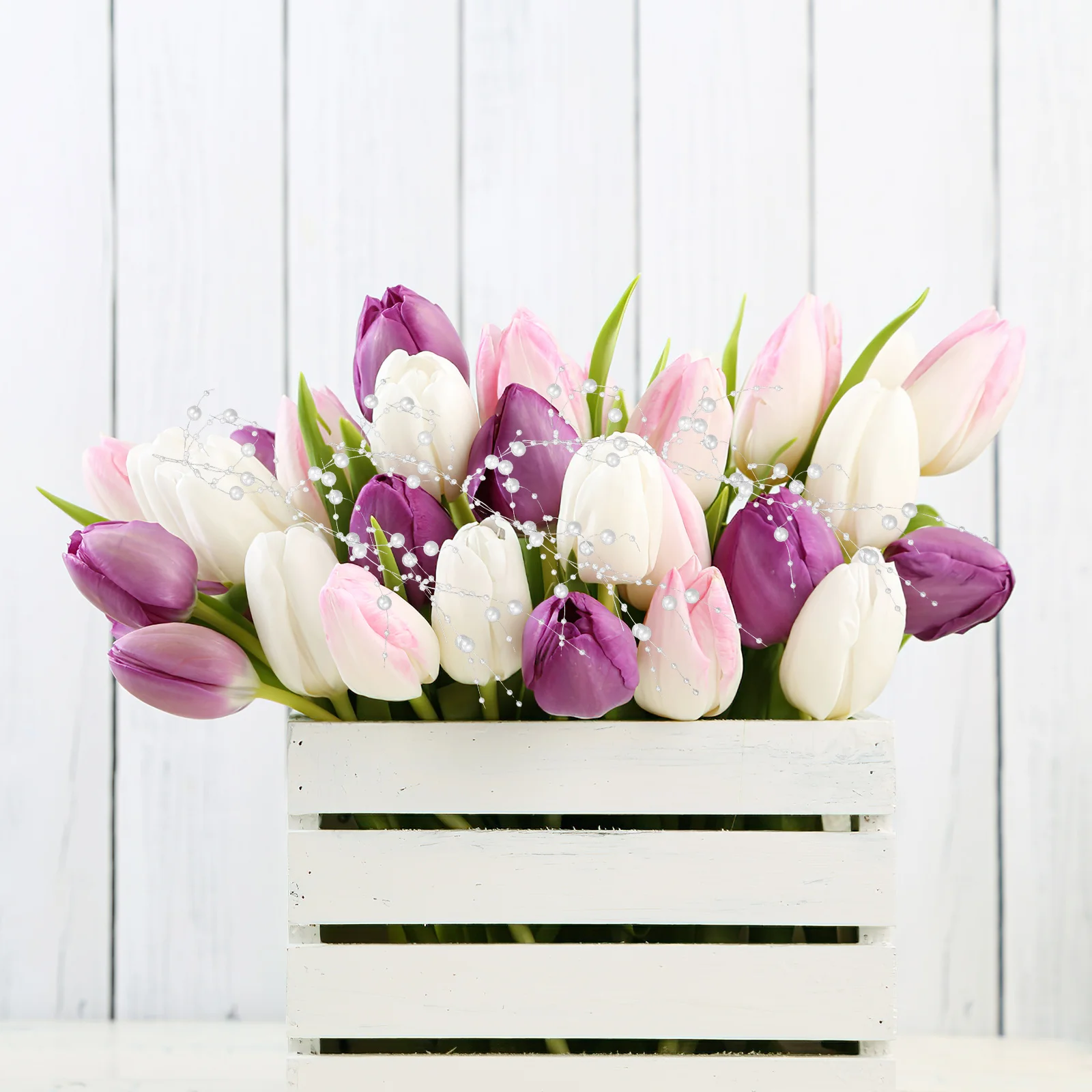 1 рулон, гирлянда из искусственного жемчуга для украшения вазы - Фотография_5