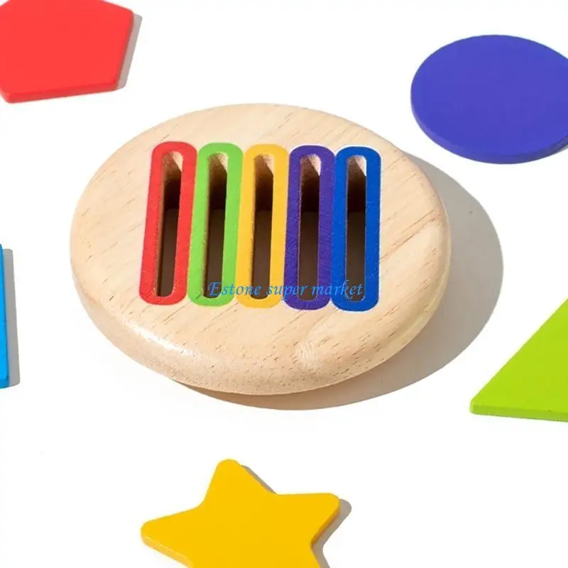 090b деревянная цветная познавательная игрушка для развития мозга - Фотография_4