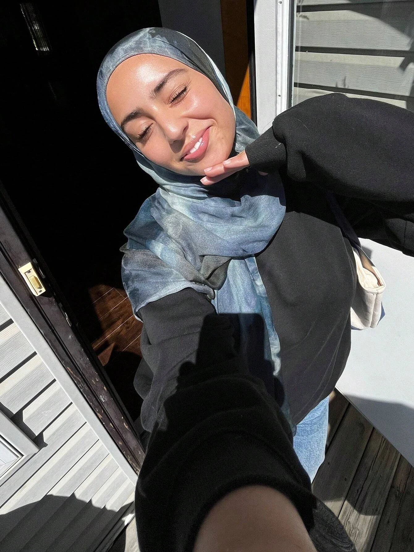 Новый женский акварельный шарф-хиджаб - Фотография_4