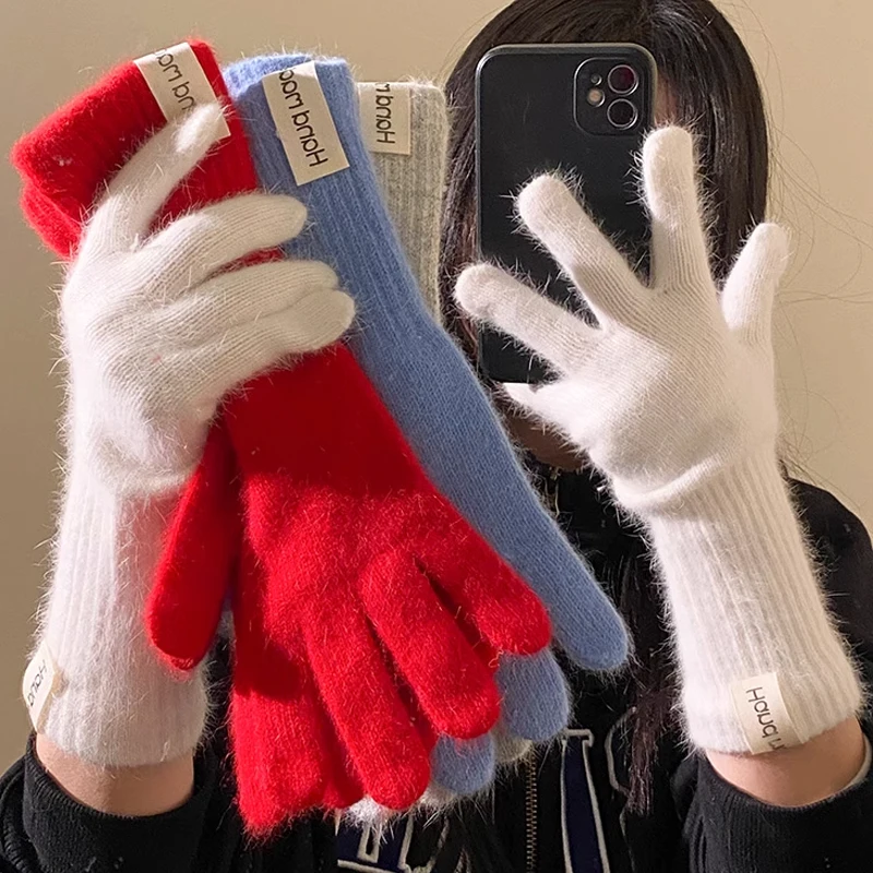 Женские шерстяные кашемировые перчатки - Фотография_4