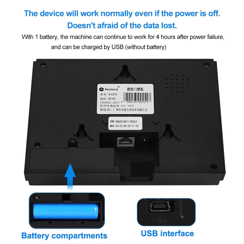 Wi-fi rfid 2,5-дюймовый биометрический - Фотография_5