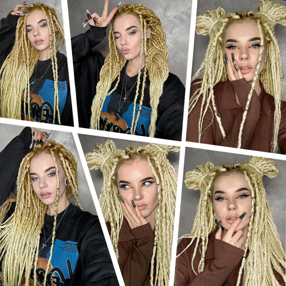 24-дюймовые мягкие двусторонние дреды для наращивания волос - Фотография_4