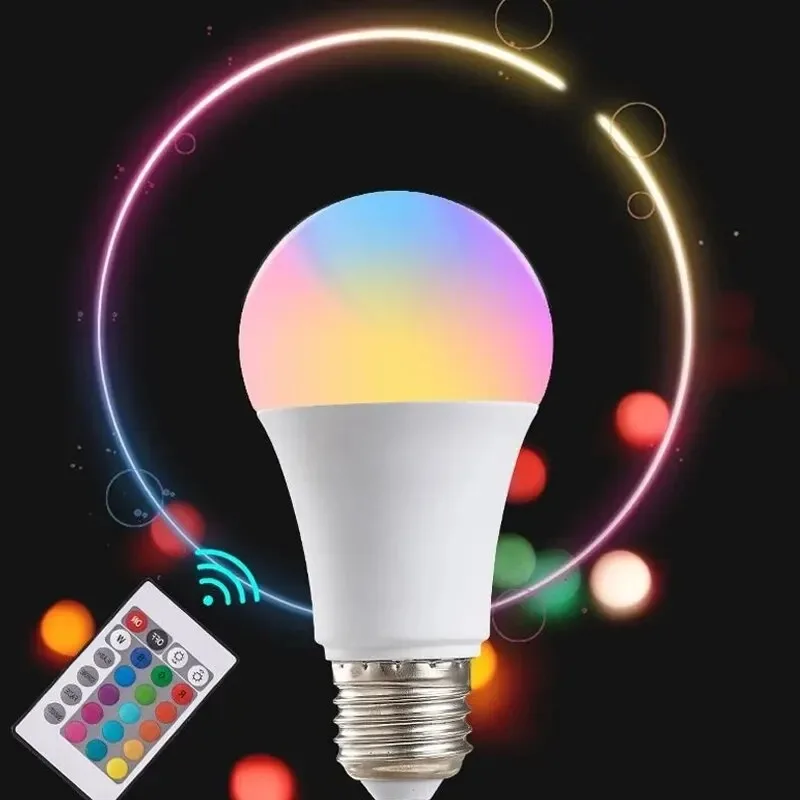 E27 rgb светодиодная лампа 220 в - Фотография_4