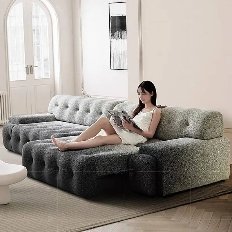 Дизайнерский серый электрический диван с откидной спинкой - Фотография_2