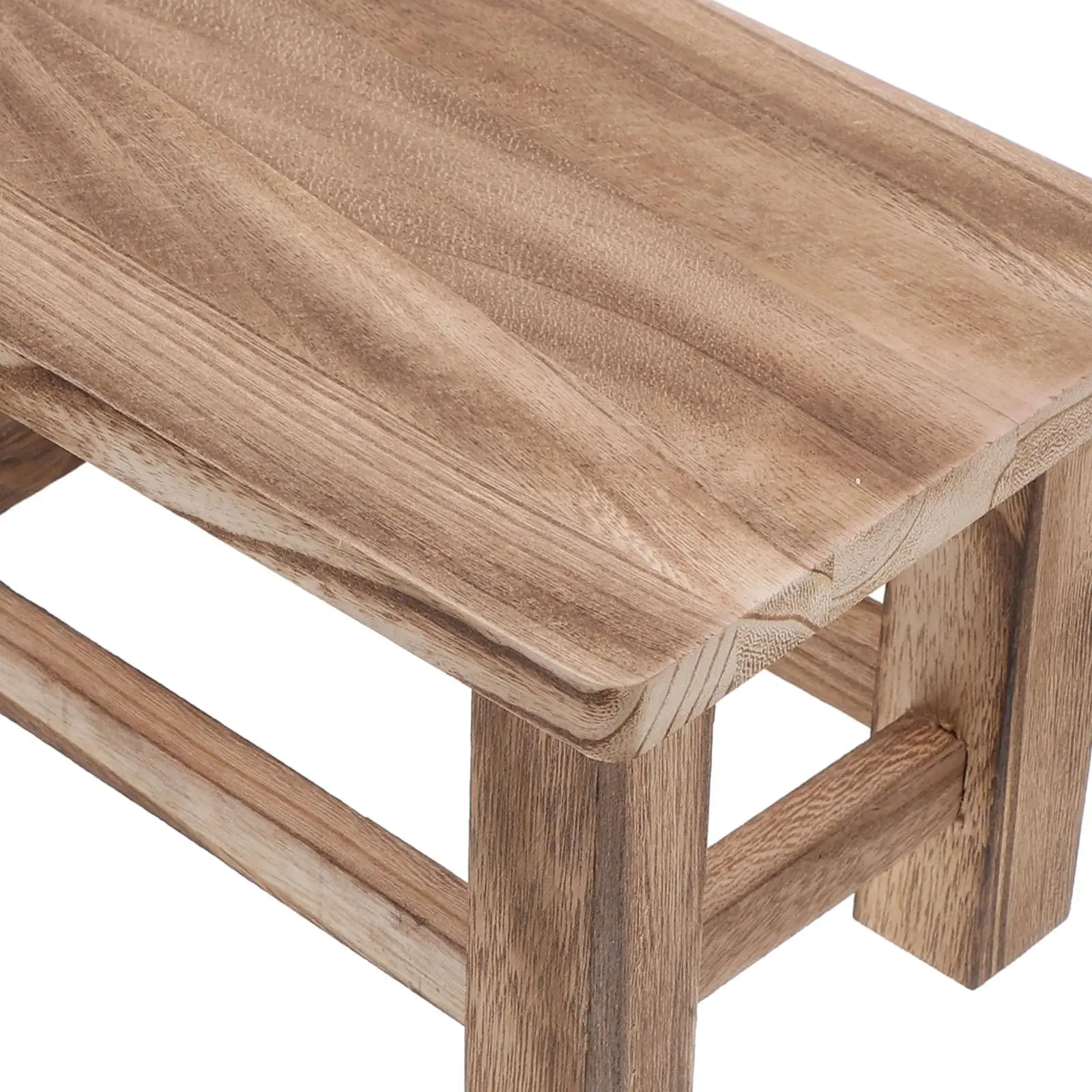 Табурет из цельного дерева в стиле ретро - Фотография_3