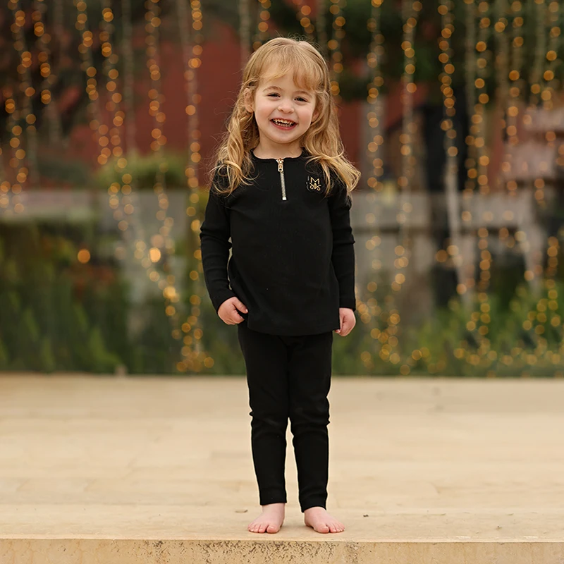 Летняя черная ребристая одинаковая одежда для всей семьи - Фотография_4