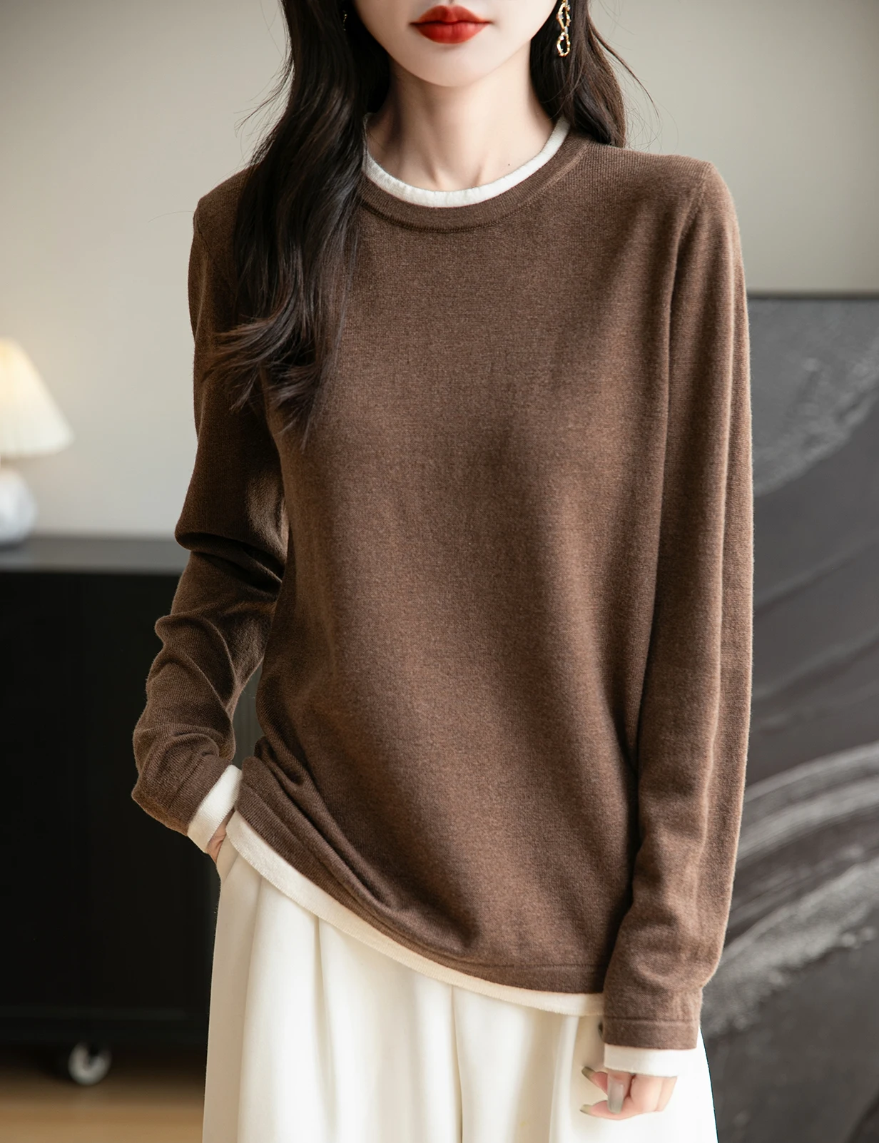 Топ женский с круглым вырезом тонкая - Фотография_3