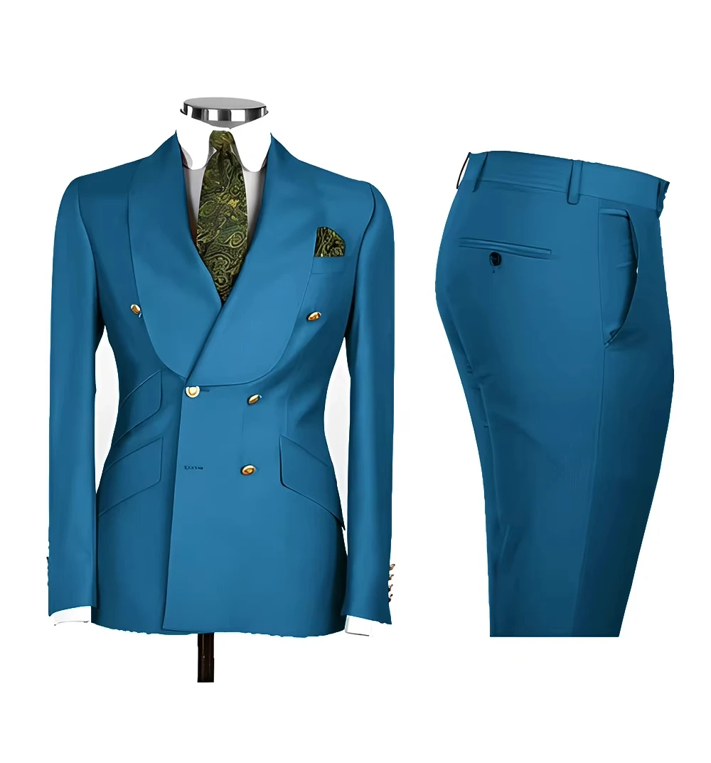 Голубые мужские костюмы шикарный - Фотография_4