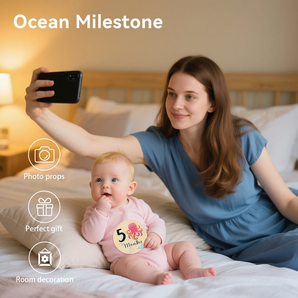 Набор деревянных карточек для новорожденных - Фотография_2