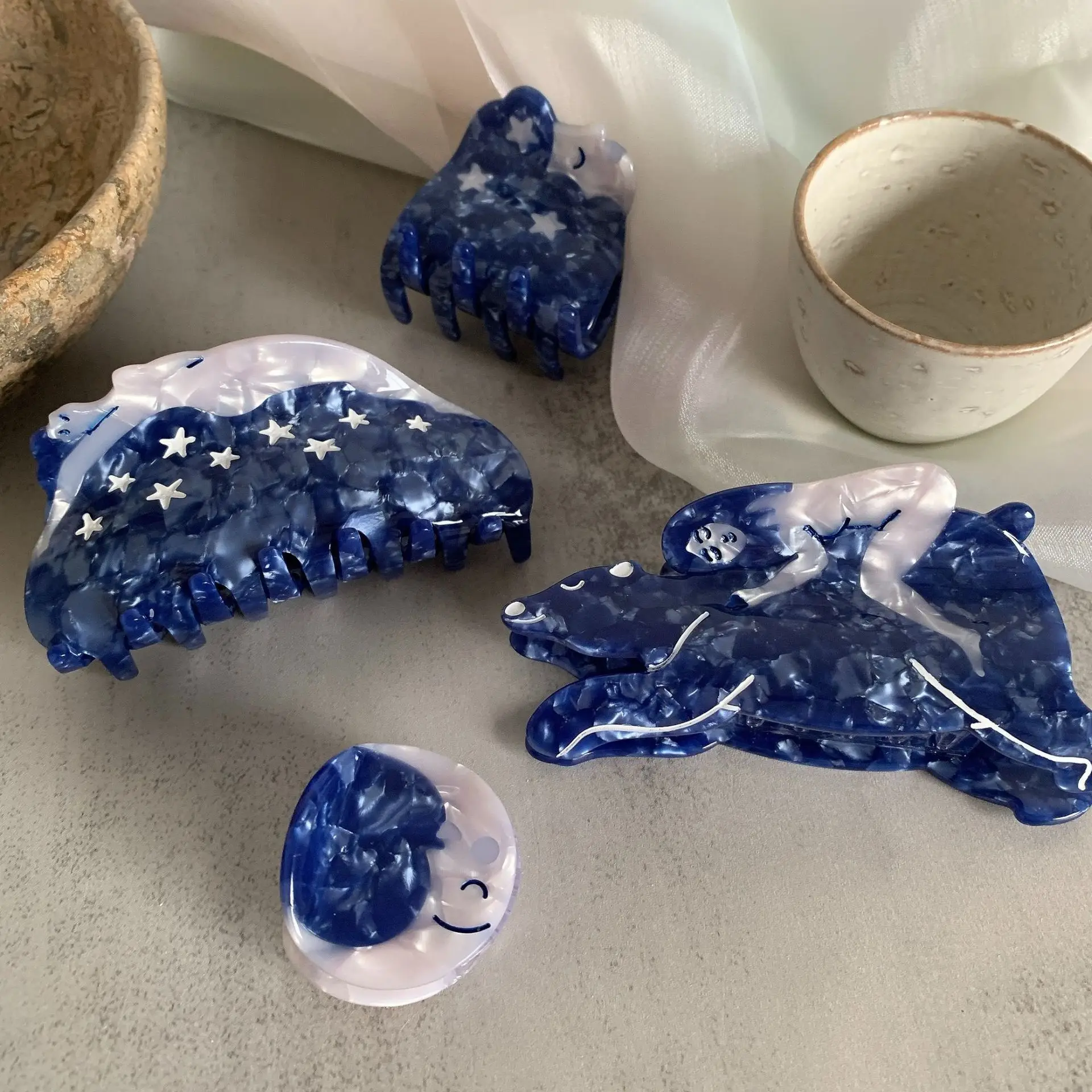 Синие заколки для волос muweordy - Фотография_2