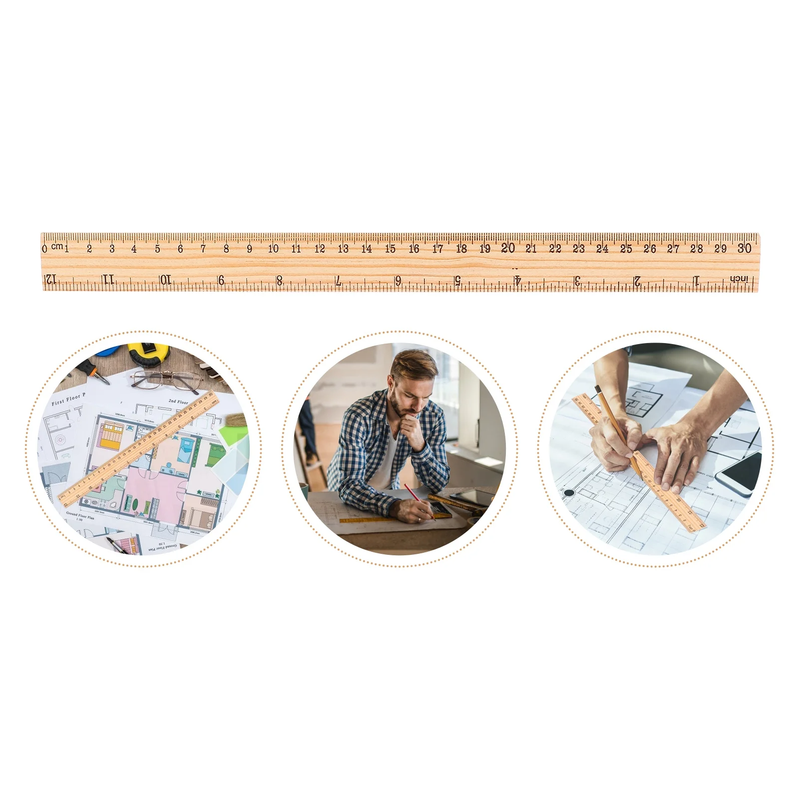 30 см деревянная линейка с двойными весами - Фотография_6