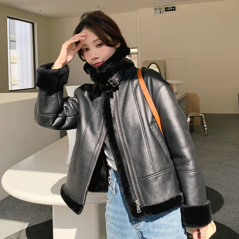 Новинка 2022, женские кожаные куртки - Фотография_4