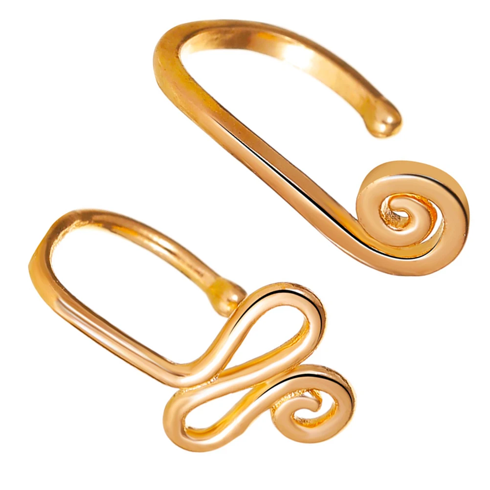 Металлические кольца в носу в форме улитки и змеи - Фотография_6