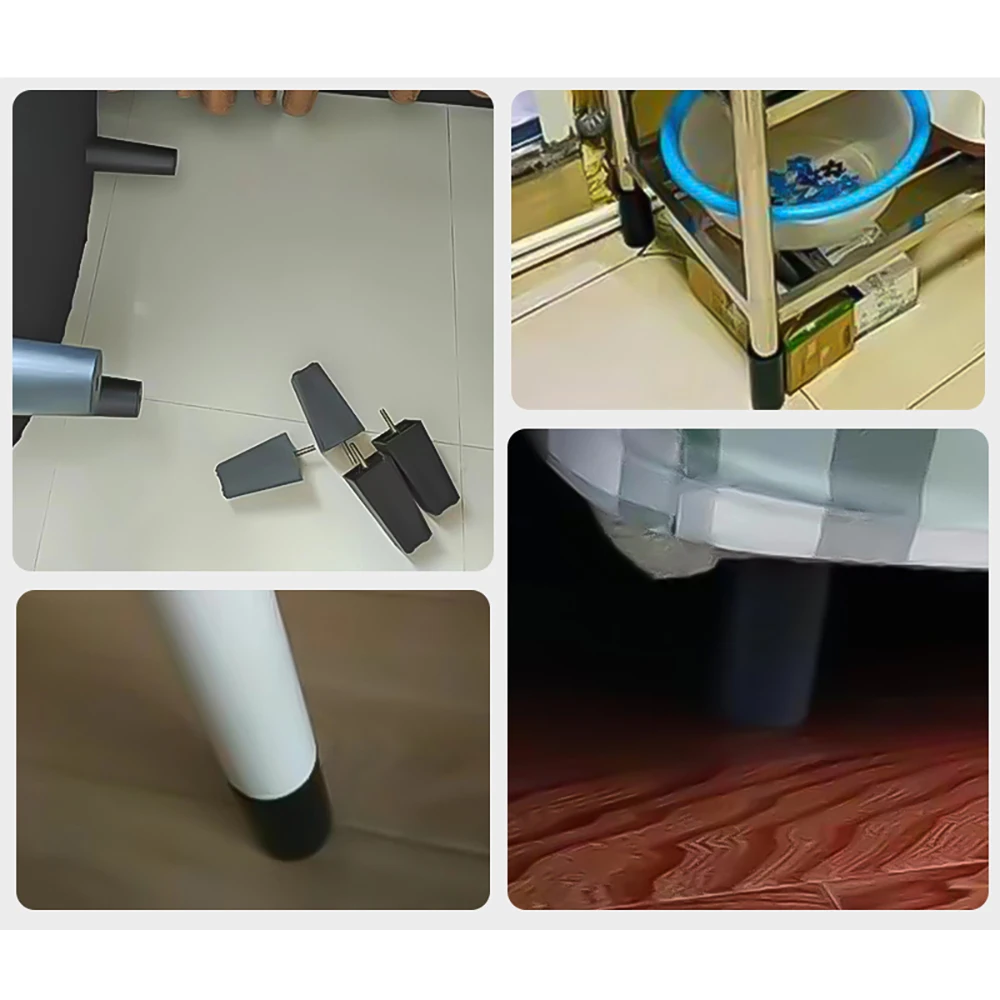 Круглые конические черные пластиковые мебельные ножки - Фотография_6
