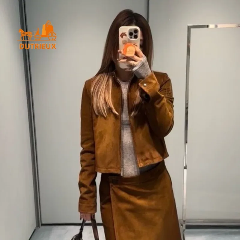 Зимняя летная замшевая кожаная куртка - Фотография_2