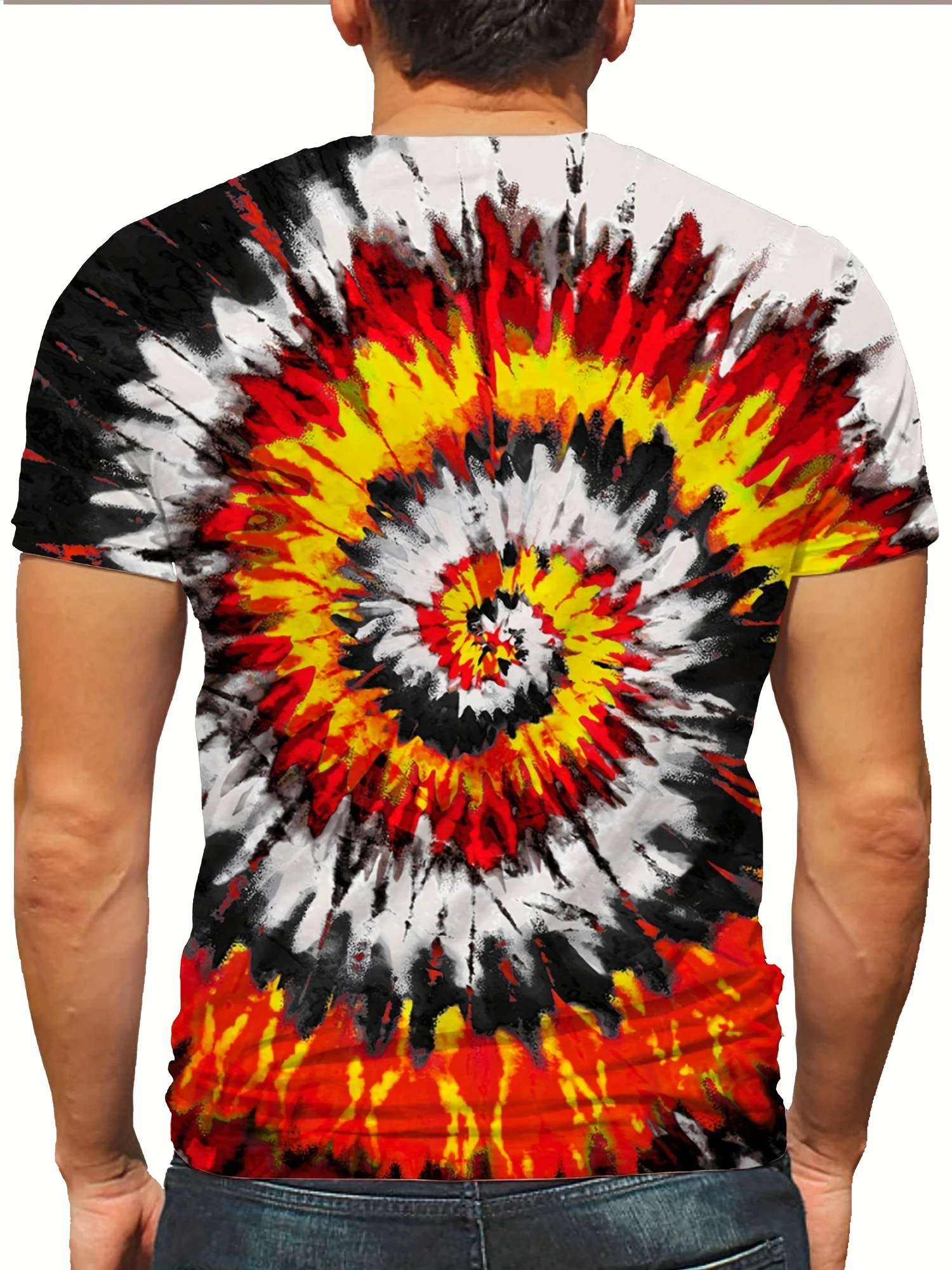 Мужская футболка с 3d-принтом vibrant tie-dye — красный