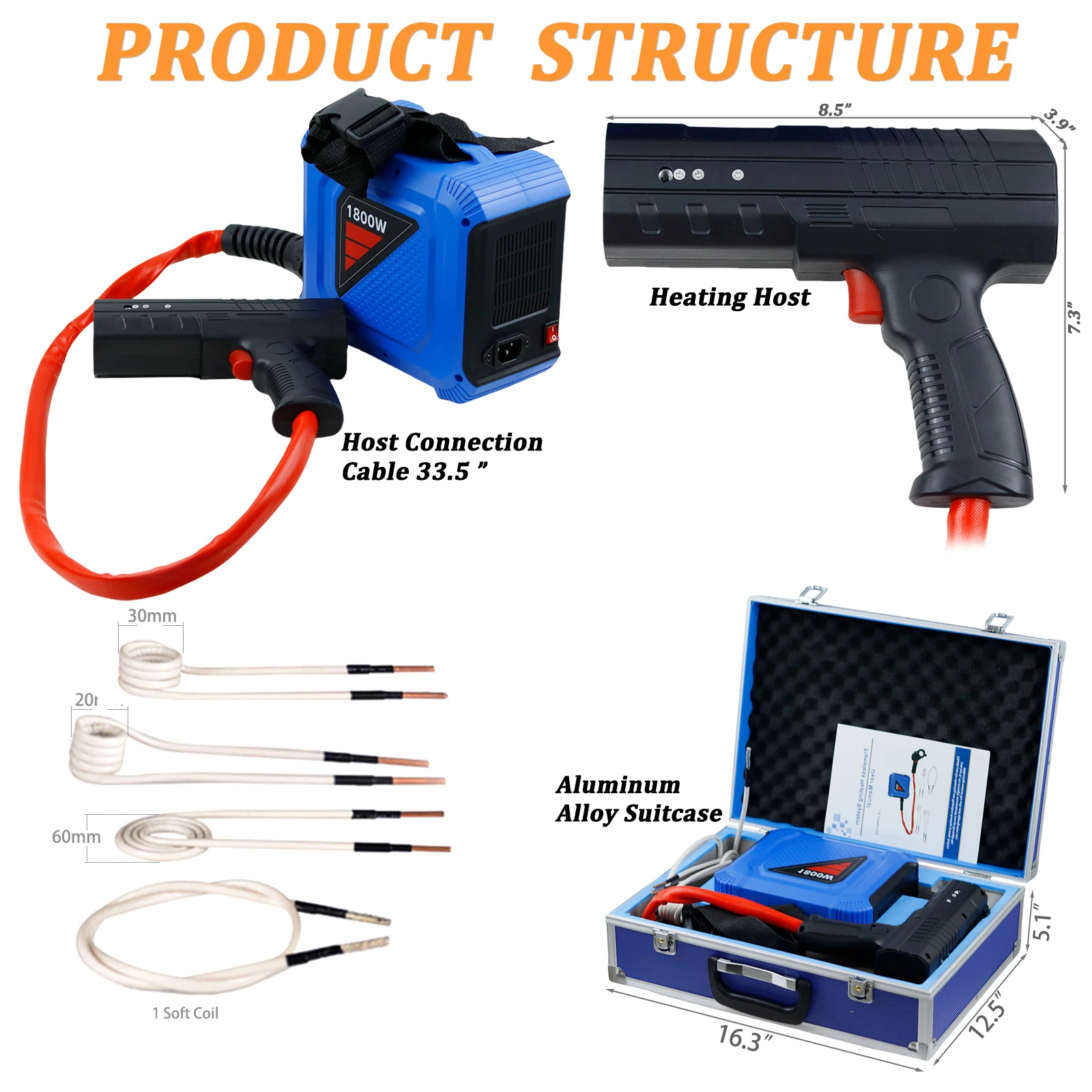 Портативный индукционный нагреватель разъемного типа 1800 вт - Фотография_4