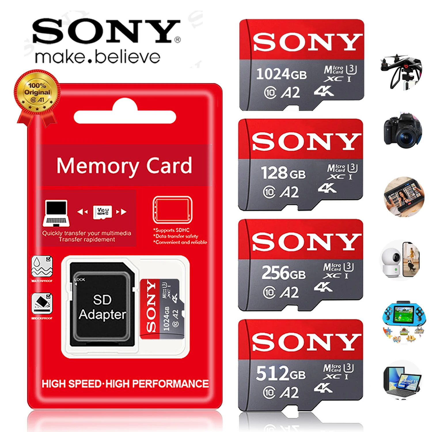 Sony micro tf sd-карта sd-памяти