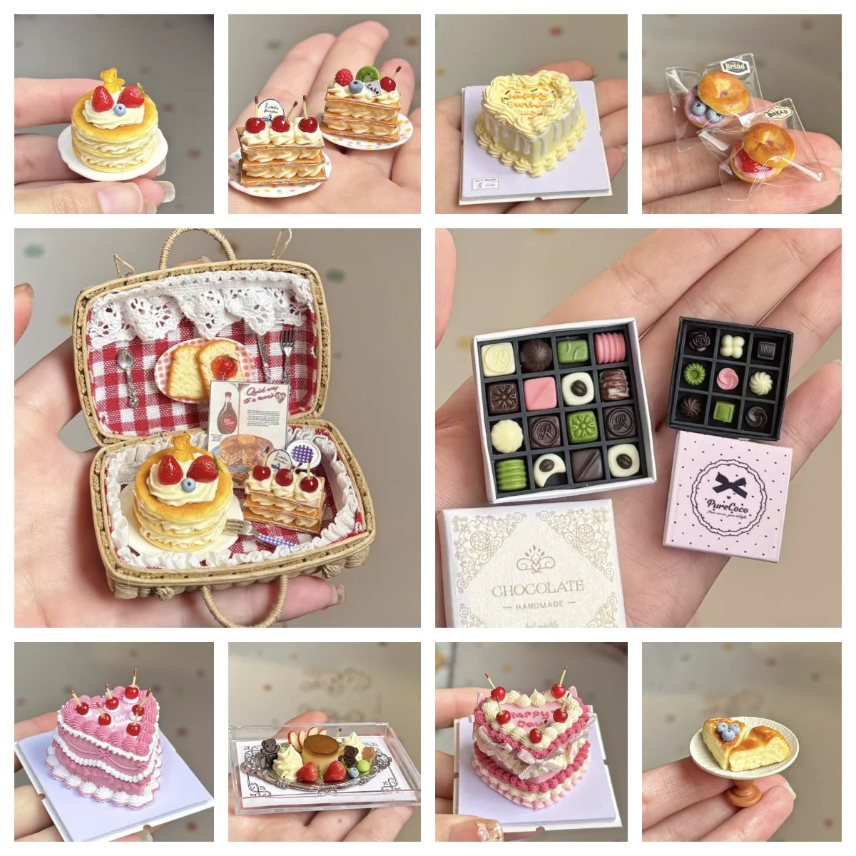 Миниатюрный десерт из глины ручной работы