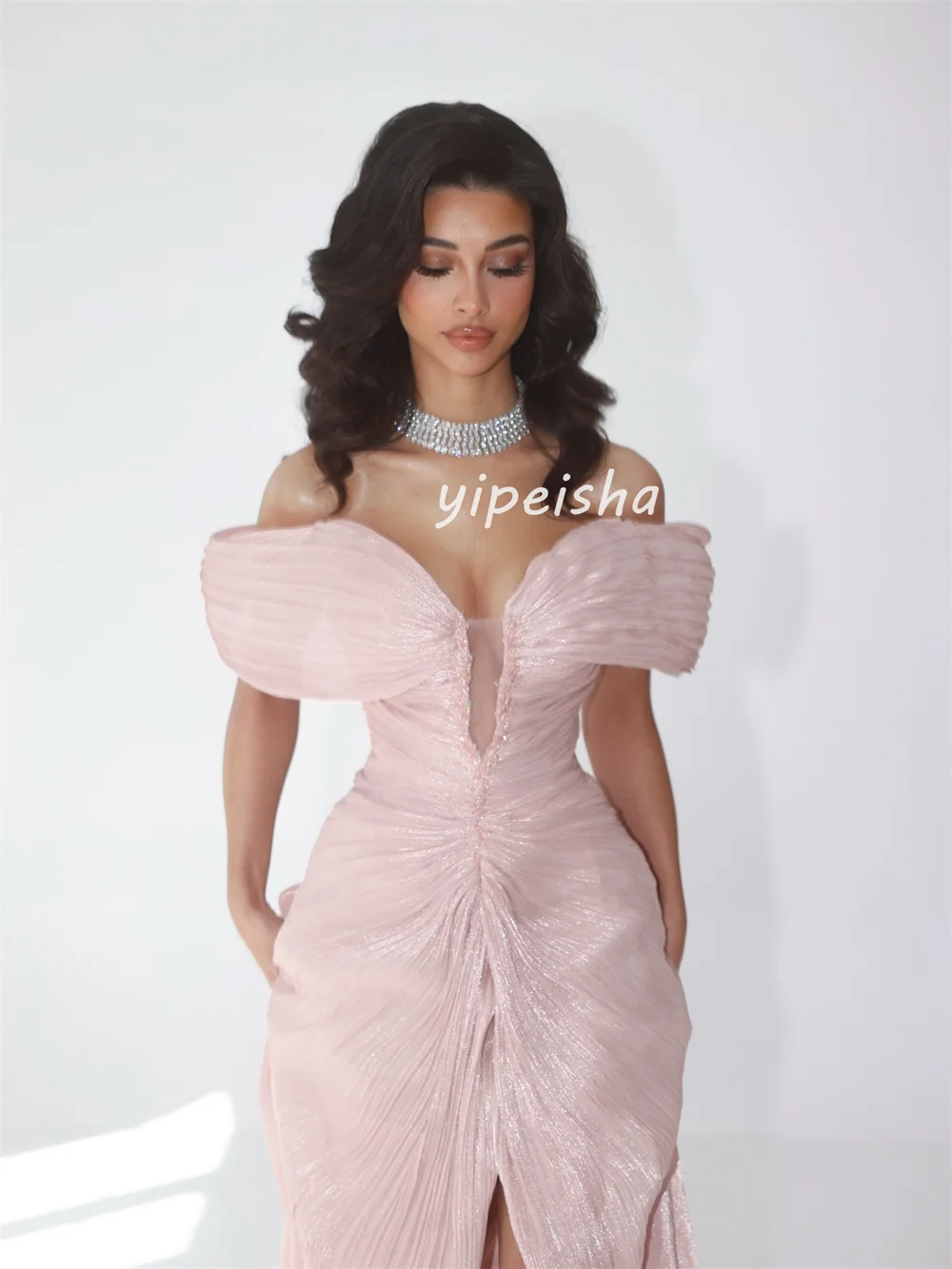 Индивидуальные одинаковые шифоновые рюши с драпировкой и бисером - Фотография_4