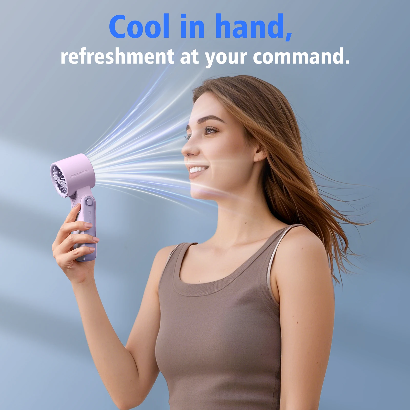 Ручной вентилятор eary с батарейным питанием 6000 мач - Фотография_6