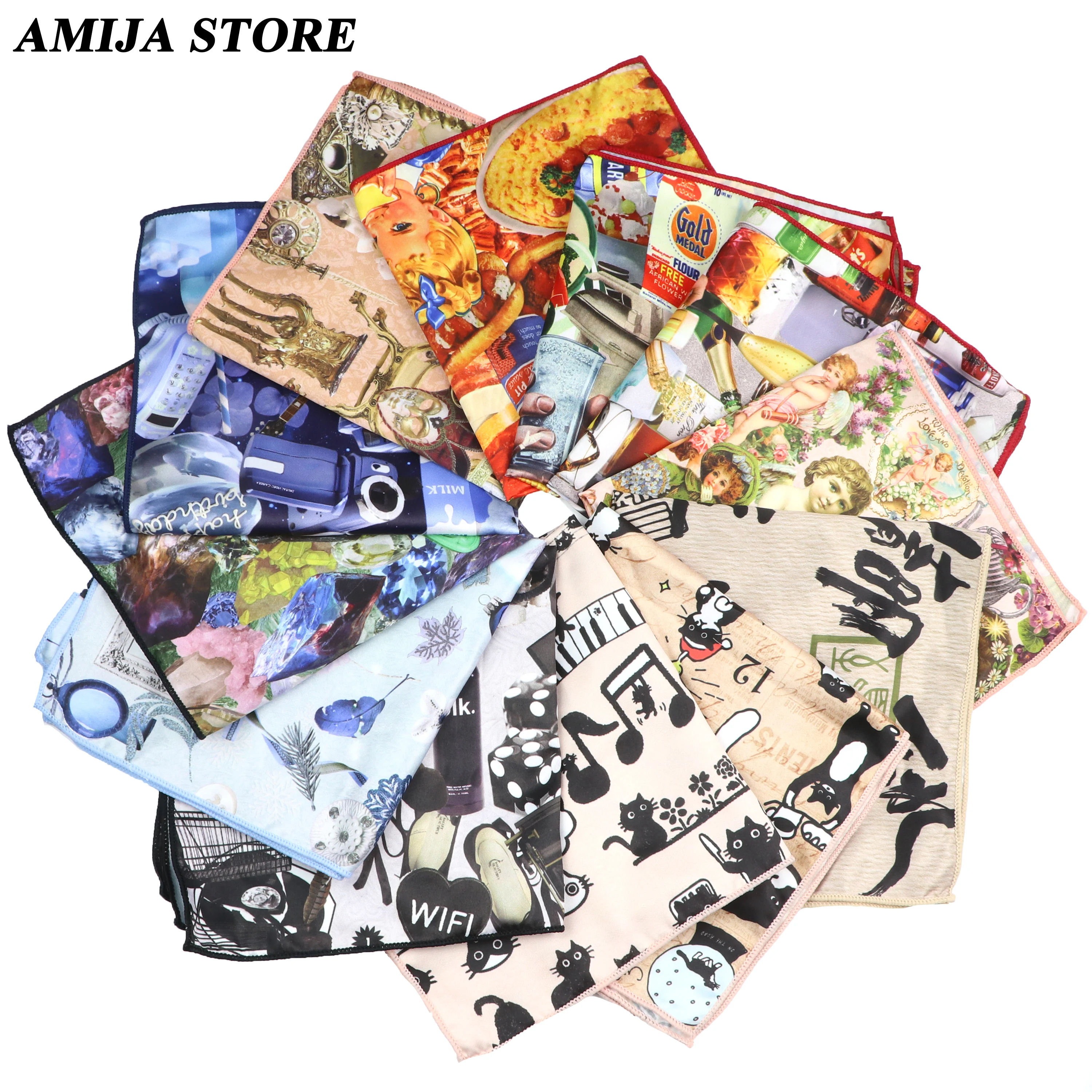 Мужской винтажный платок из искусственного шелка