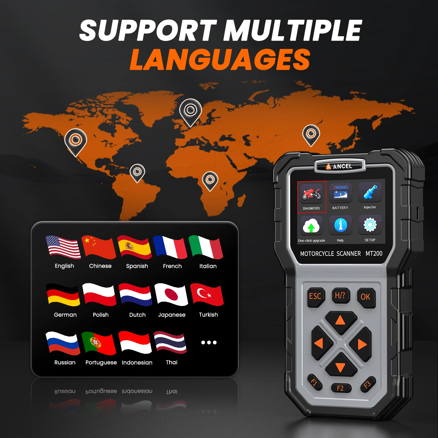 Ancel mt200 obd2 сканер мотоцикла - Фотография_4
