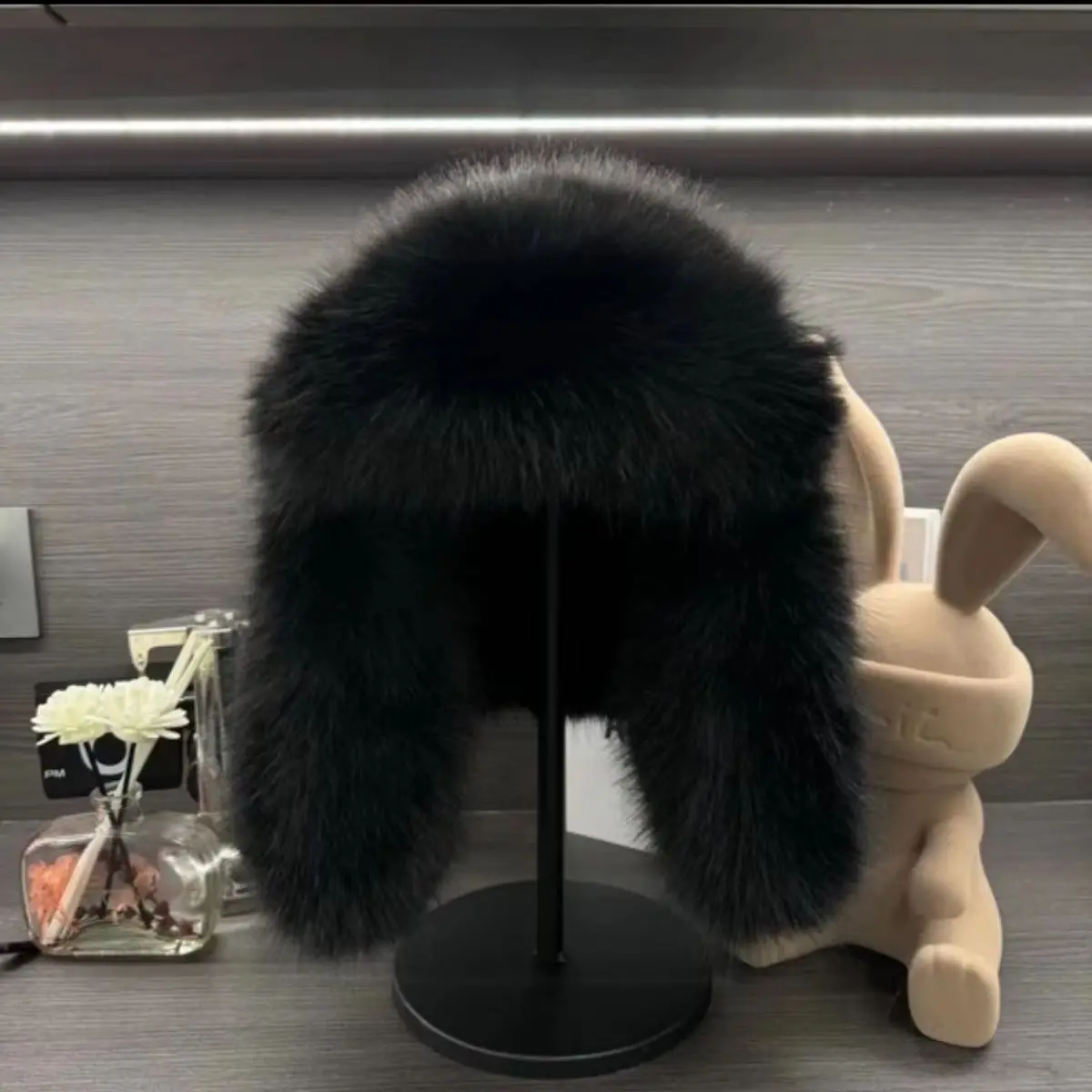 Пушистые шапки-бомберы из искусственного меха норки - Фотография_6