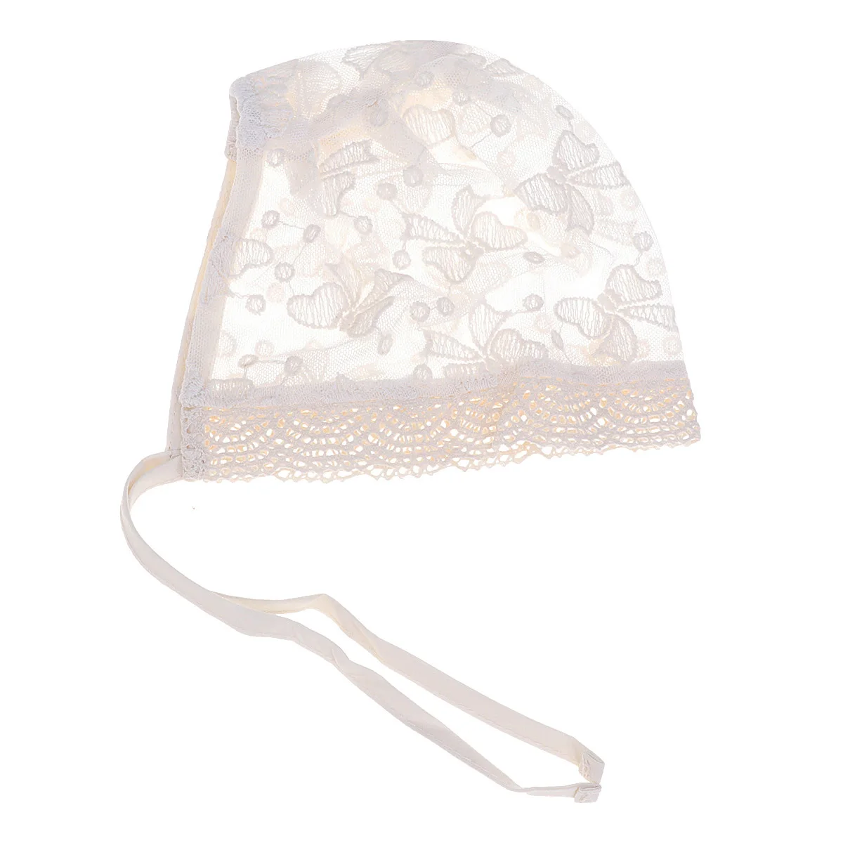 Детская кружевная шапка с бантом - Фотография_3