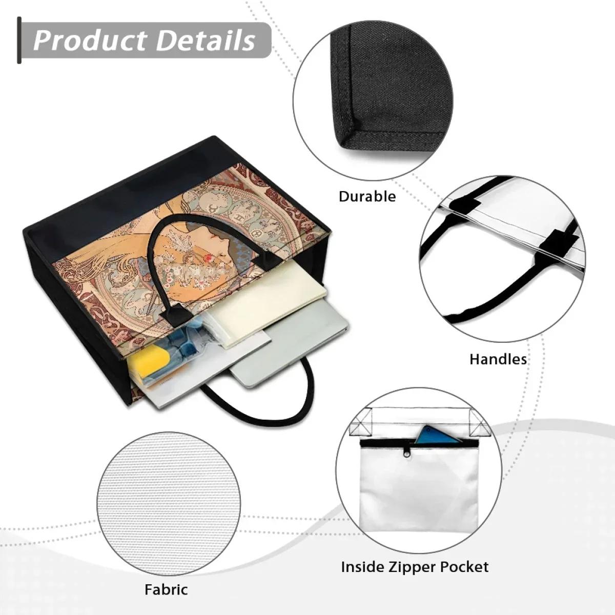 Элегантные сумки-тоут большой вместимости с ручкой для женщин - Фотография_5