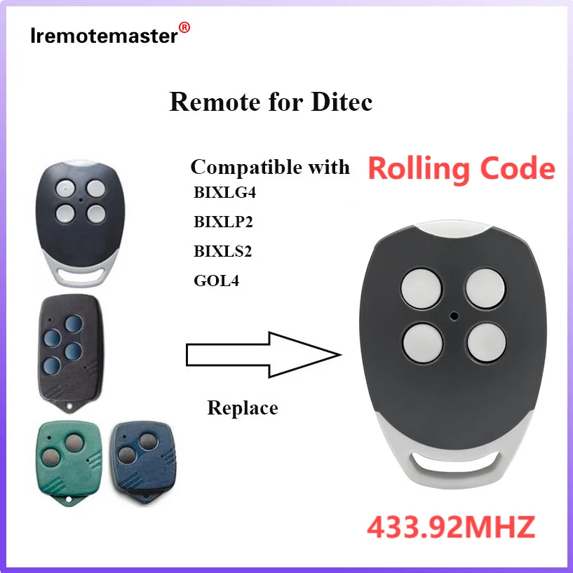 Года для ditec gol4 с подвижным кодом bixlg2 bixls2 bixlp2 433