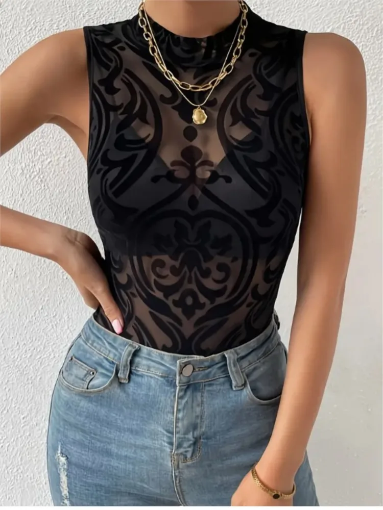 Сексуальный кружевной вязаный комбинезон для женщин - Фотография_3