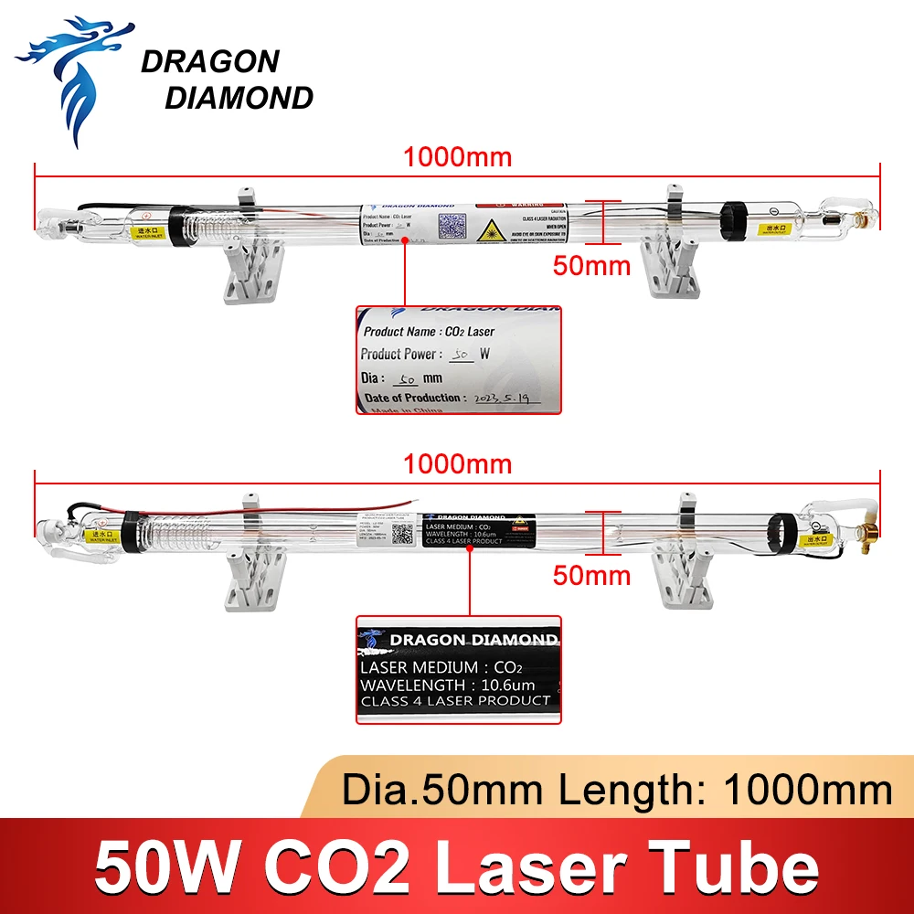 Лазерная co2 трубка dragon diamond 50 вт - Фотография_2