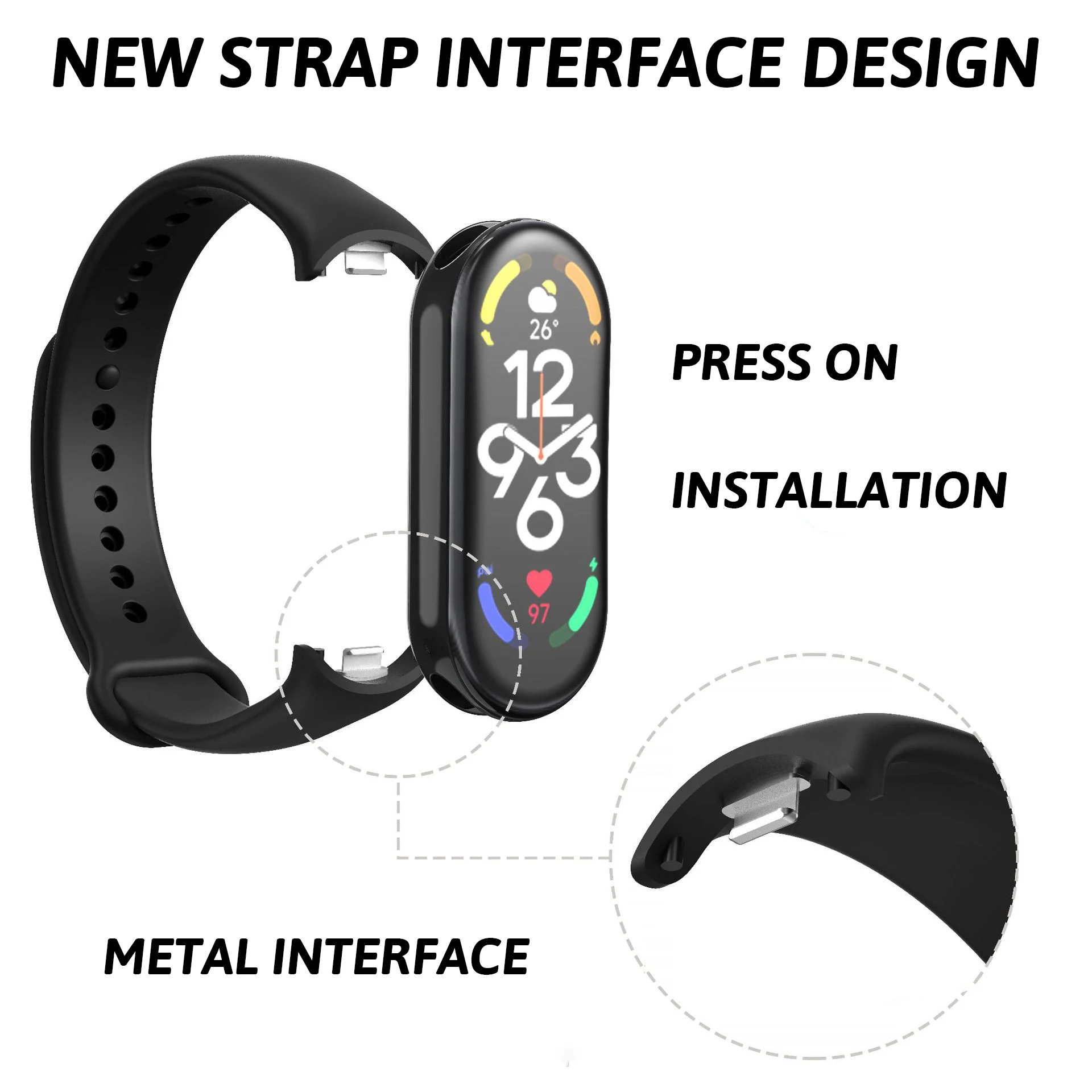 Силиконовый ремешок для xiaomi mi band 10 9 8 - Фотография_3