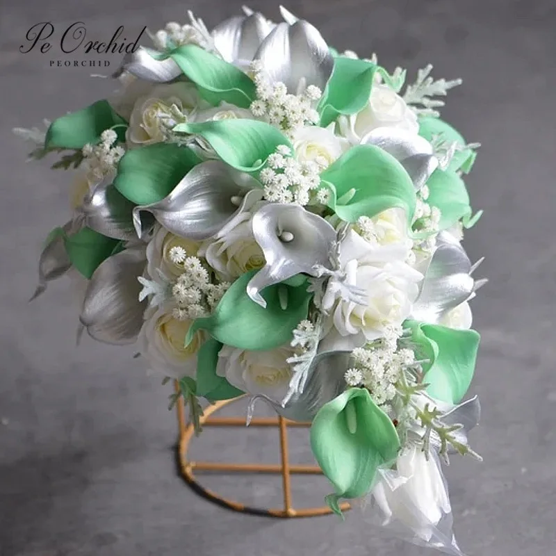 Peorchid зеленые и серебряные каскадные