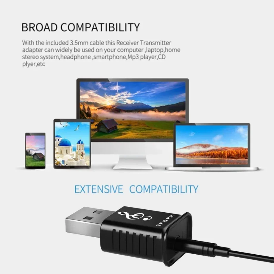 Новый 2 в 1 мини-передатчик bluetooth 5