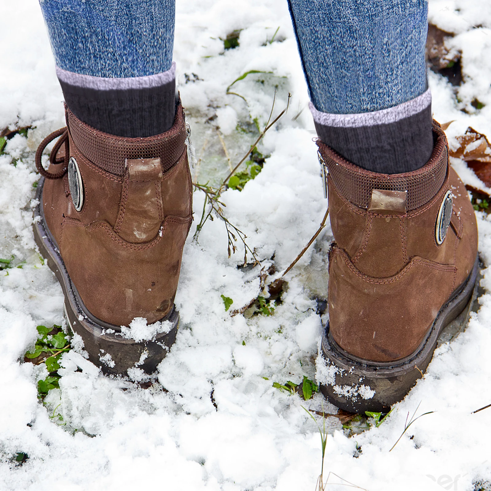 Yuedge мужские фитильные толстые хлопковые спортивные носки для экипажа - Фотография_5