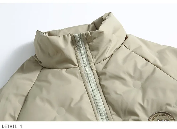 Модный легкий пуховик в американском стиле для мужчин с воротником-стойкой - Фотография_6